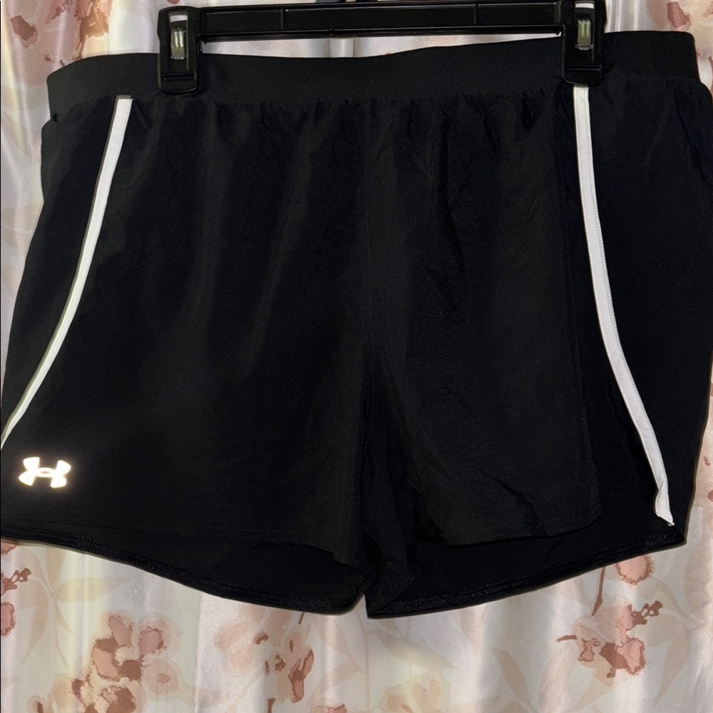 Under Armour Black and White Performance Athletic Shorts